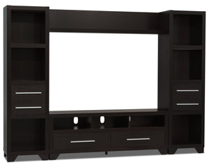 Meuble audio-vidéo Glendale 4 pièces de 99 po avec rangement et système de gestion des câbles pour téléviseurs jusqu’à 65 po - espresso
