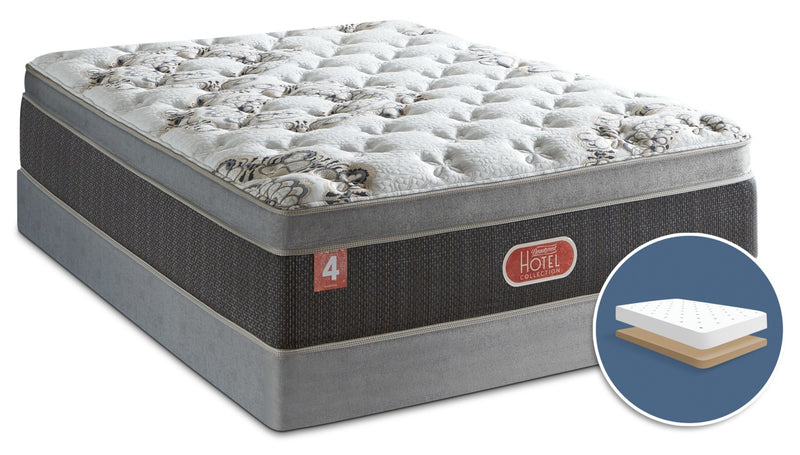 Ensemble semi-ferme à Euro-plateau à profil bas Hotel Diamond 4 de Beautyrest pour grand lit