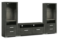 Meuble audio-vidéo Allendale 3 pièces avec ouverture pour téléviseur de 56 po et sections ouvertes