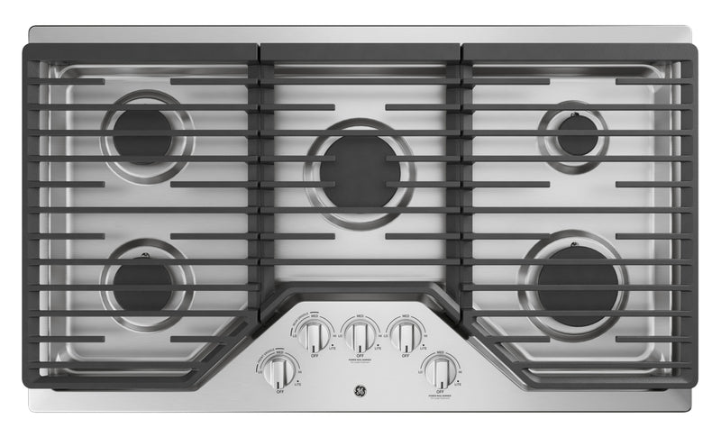 Surface de cuisson à gaz GE de 36 po à 5 éléments - acier inoxydable - JGP5036SLSS
