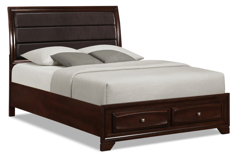 Ensemble de chambre à coucher Jaxon 4 pièces avec grand lit de rangement et commode verticale 