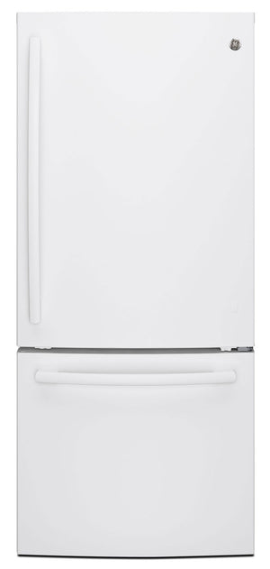 Réfrigérateur GE de 20,9 pi³ et de 30 po à congélateur inférieur - blanc - GDE21DGKWW