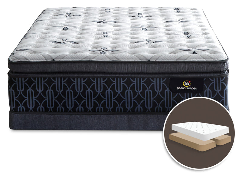 Ensemble matelas moelleux plateau-coussin épais divisé Mansell Perfect Sleeper Serta pour grand lit