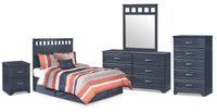 Ensemble de chambre à coucher Leo 5 pièces avec tête de lit à panneaux pour lit double