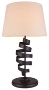 Lampe de table à volutes en métal brun