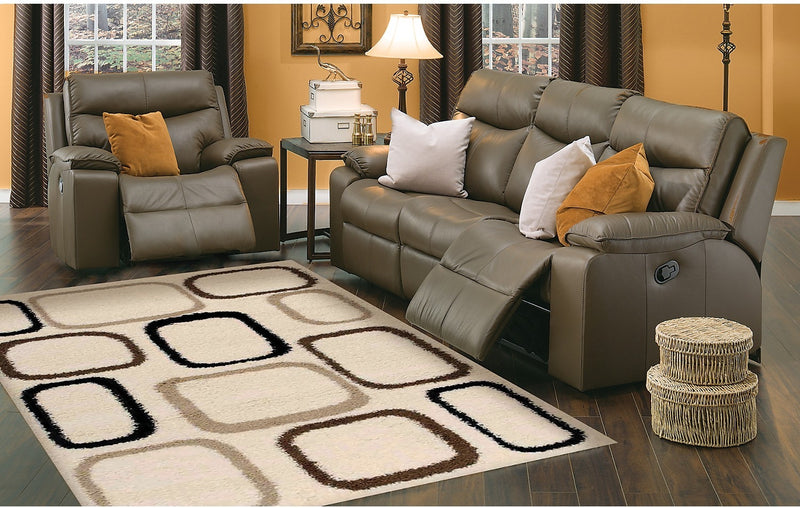 Carpette à poil long géométrique - 8 pi x 11 pi