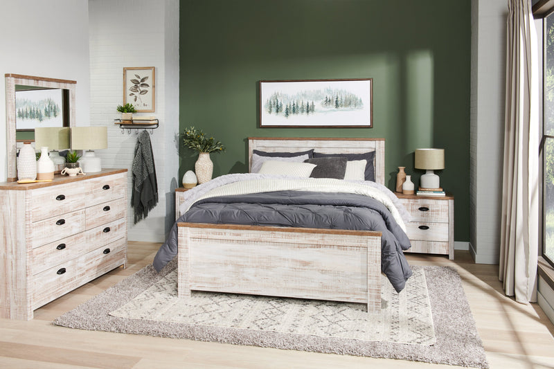 Commode Kaia de 54,06 po (L) x 37,7 po (H) à 8 tiroirs pour la chambre à coucher, fabriquée au Canada - blanchie