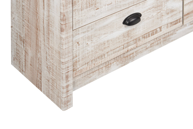 Commode Kaia de 54,06 po (L) x 37,7 po (H) à 8 tiroirs pour la chambre à coucher, fabriquée au Canada - blanchie