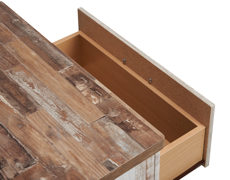 Table de nuit Kaia de 23,82 po (L) x 25,1 po (H) à 2 tiroirs, fabriquée au Canada - blanchie