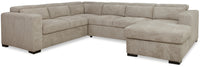  Sofa-lit sectionnel de droite Kapri 3 pièces en chenille - lin 