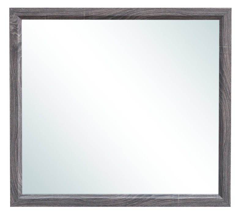 Miroir de commode de chambre à coucher Kate - gris-brun