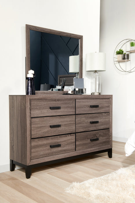 Miroir de commode de chambre à coucher Kate - gris-brun