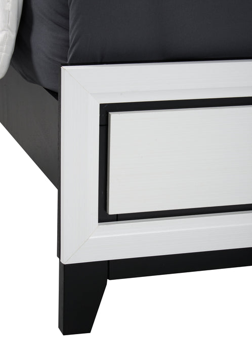 Ensemble de chambre à coucher Kate 5 pièces avec lit, commode et miroir, blanc - format grand lit