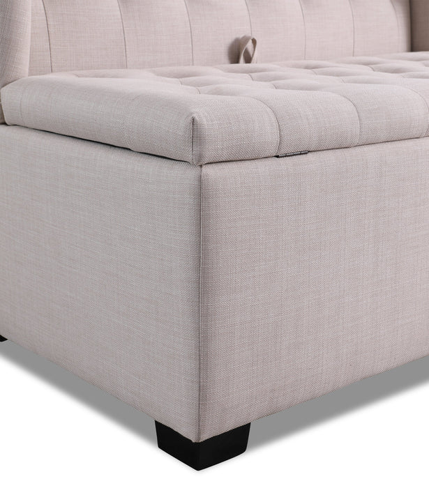 Banc de rangement à oreilles Katie de 45,75 po - blanc