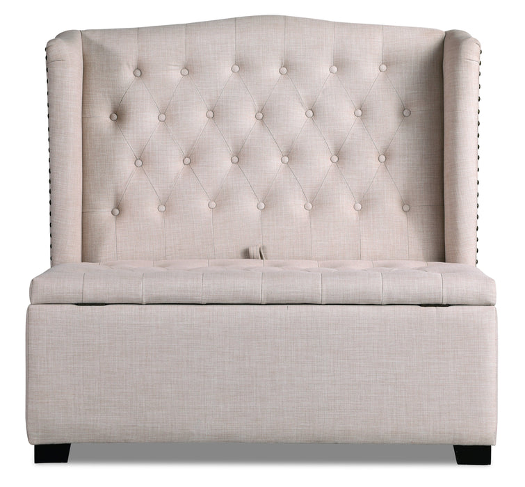 Banc de rangement à oreilles Katie de 45,75 po - blanc