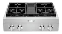  Surface de cuisson à gaz KitchenAid de 30 po à 4 éléments - acier inoxydable - KCGC500JSS