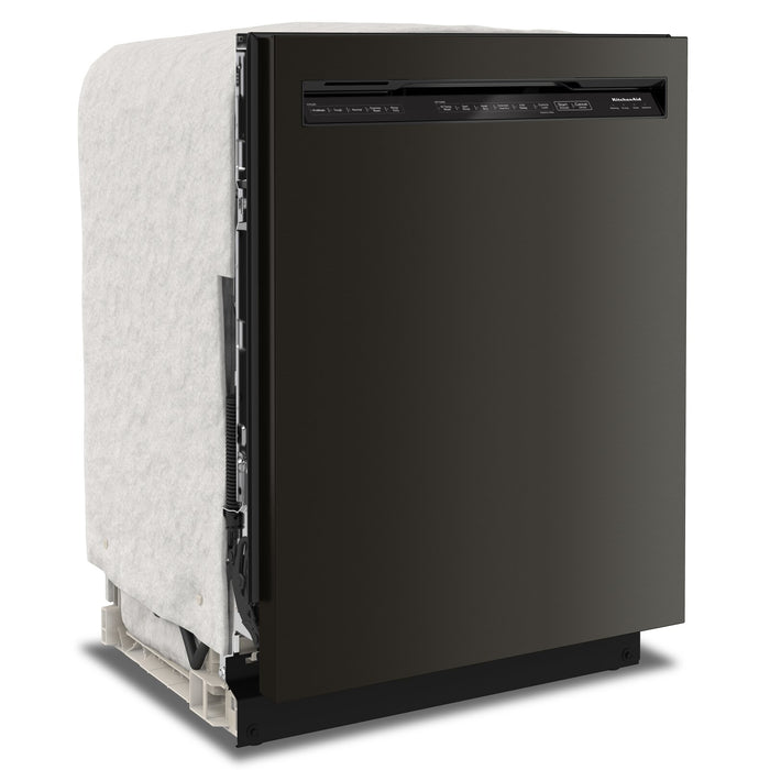 Lave-vaisselle encastré KitchenAid de 24 po et de 44 dBA avec commandes à l’avant et 3e panier - acier inoxydable noir avec fini PrintShieldMC - KDFM404KBS