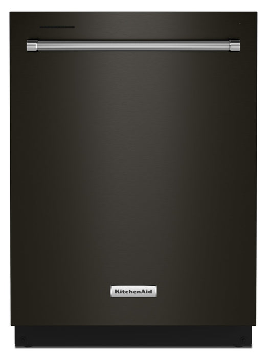 Lave-vaisselle encastré KitchenAid de 24 po et de 44 dBA avec commandes sur le dessus et 3e panier - acier inoxydable noir avec fini PrintShieldMC - KDTM404KBS