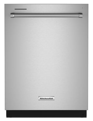 Lave-vaisselle encastré KitchenAid de 24 po et de 44 dBA avec commandes sur le dessus et 3e panier - acier inoxydable avec fini PrintShieldMC - KDTM704KPS
