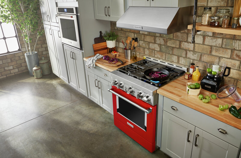 Cuisinière intelligente hybride KitchenAid de 4,1 pi³ avec autonettoyage - rouge passion - KFDC500JPA