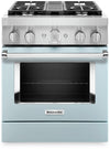 Cuisinière intelligente à gaz KitchenAid de 4,1 pi³ avec autonettoyage - bleu Miami - KFGC500JMB