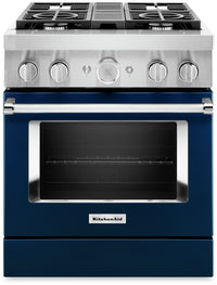 Cuisinière hybride intelligente KitchenAid de 30 po de style commercial - KFDC500JIB