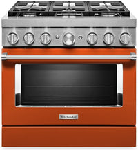 Cuisinière intelligente à gaz KitchenAid de 6,3 pi³ avec autonettoyage - orange brûlé - KFGC558JSC