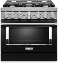  Cuisinière intelligente à gaz KitchenAid de 5,1 pi³ avec autonettoyage - noir impérial - KFGC506JBK
