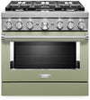 Cuisinière hybride intelligente KitchenAid de 36 po de style commercial - KFDC506JAV
