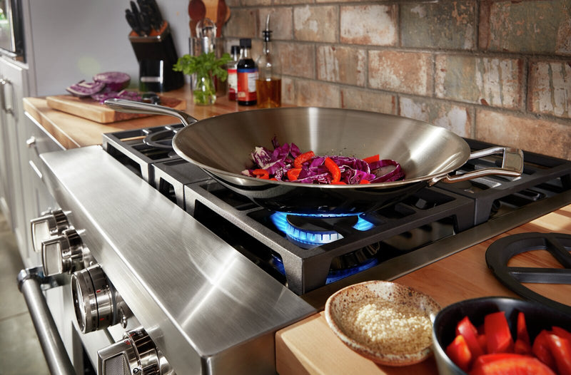 Cuisinière intelligente à gaz KitchenAid de 4,1 pi³ avec autonettoyage - lait frappé - KFGC500JMH