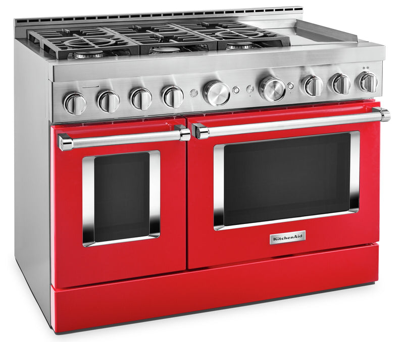 Cuisinière intelligente à gaz KitchenAid de 6,3 pi³ avec autonettoyage - rouge passion - KFGC558JPA