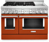 Cuisinière à gaz intelligente KitchenAid 48 po de style commercial, plaque chauffante - KFGC558JSC