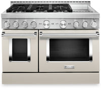 Cuisinière hybride intelligente KitchenAid 48 po de style commercial, plaque chauffante - KFDC558JMH