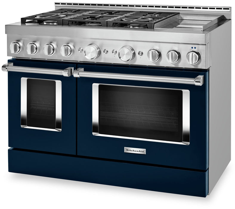 Cuisinière intelligente hybride KitchenAid de 6,3 pi³ avec autonettoyage et plaque chauffante - encre bleue - KFDC558JIB