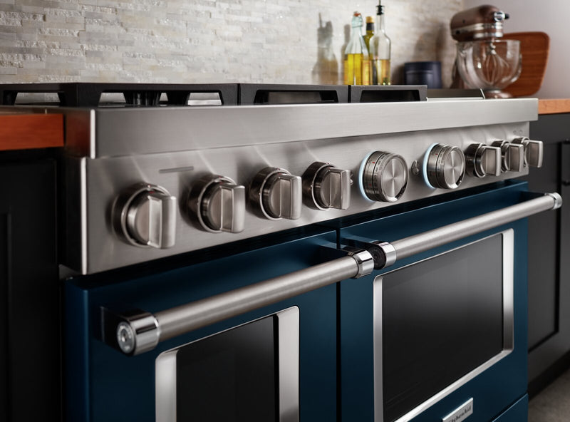 Cuisinière intelligente hybride KitchenAid de 6,3 pi³ avec autonettoyage et plaque chauffante - encre bleue - KFDC558JIB