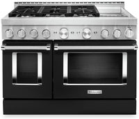 Cuisinière à gaz intelligente KitchenAid 48 po de style commercial, plaque chauffante - KFGC558JBK