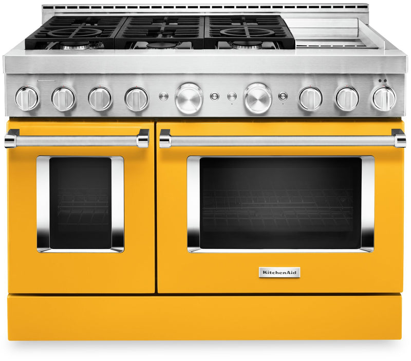 KitchenAid 48" Smart Commercial-Style Dual Fuel Range with Griddle - KFDC558JYP