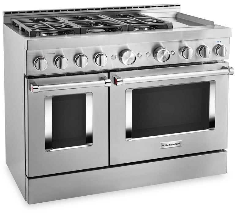 Cuisinière intelligente à gaz KitchenAid de 6,3 pi³ avec autonettoyage - acier inoxydable - KFGC558JSS