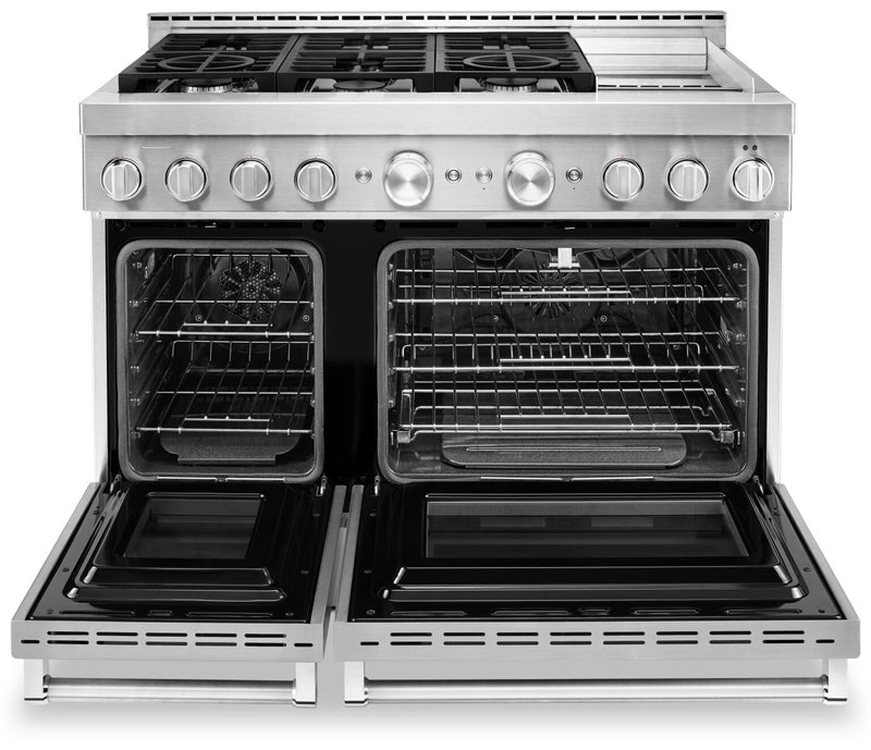 Cuisinière intelligente à gaz KitchenAid de 6,3 pi³ avec autonettoyage - acier inoxydable - KFGC558JSS