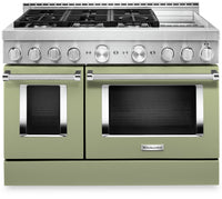 Cuisinière à gaz intelligente KitchenAid 48 po de style commercial, plaque chauffante - KFGC558JAV