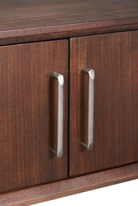 Table de bout rétro Kisper de 22,13 po avec rangement - bois brun foncé
