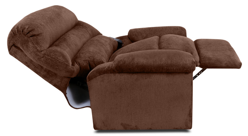 Fauteuil basculeur à inclinaison électrique 477 à 3 positions en chenille - noyer