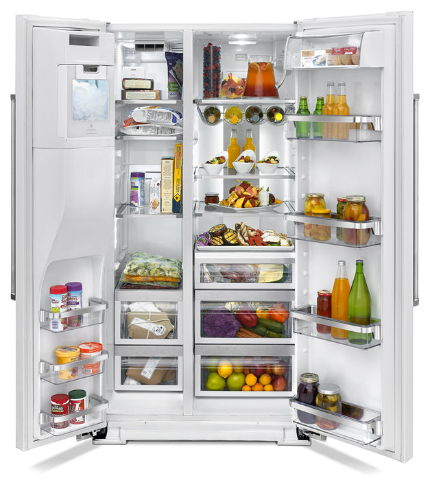 Réfrigérateur KitchenAid de 24,8 pi³ de profondeur régulière à compartiments juxtaposés - blanc