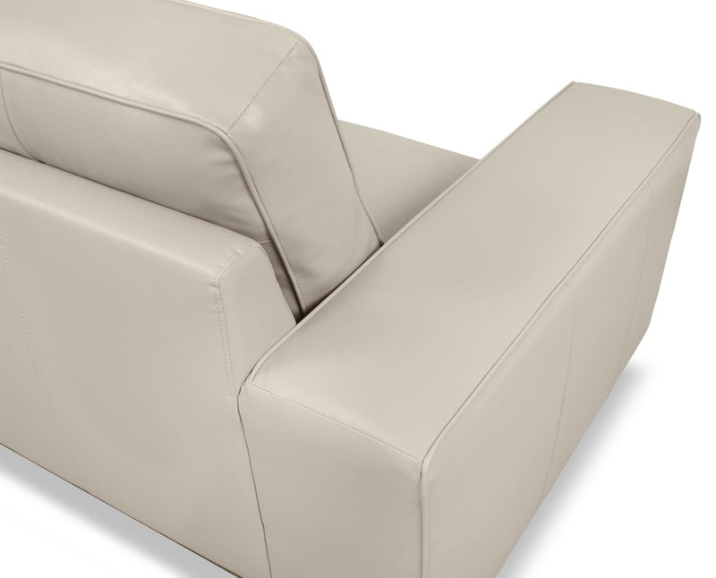 Sofa Kai en cuir véritable – argenté