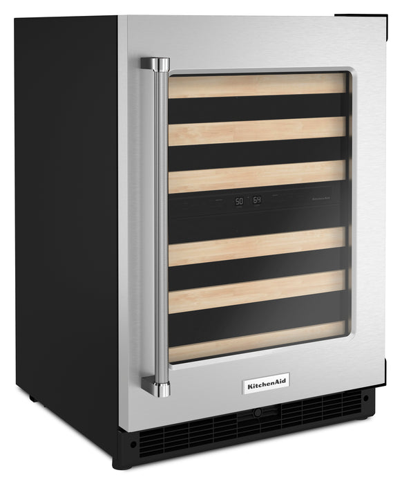 Réfrigérateur à vin KitchenAid de 5 pi³ et de 24 po sous le comptoir - acier inoxydable - KUWR214KSB