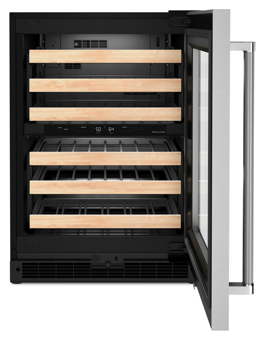 Réfrigérateur à vin KitchenAid de 5 pi³ et de 24 po sous le comptoir - acier inoxydable - KUWR214KSB