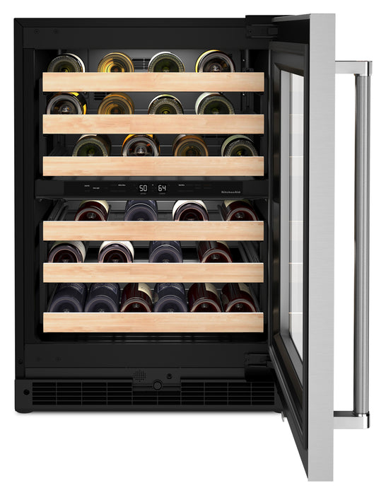 Réfrigérateur à vin KitchenAid de 5 pi³ et de 24 po sous le comptoir - acier inoxydable - KUWR214KSB