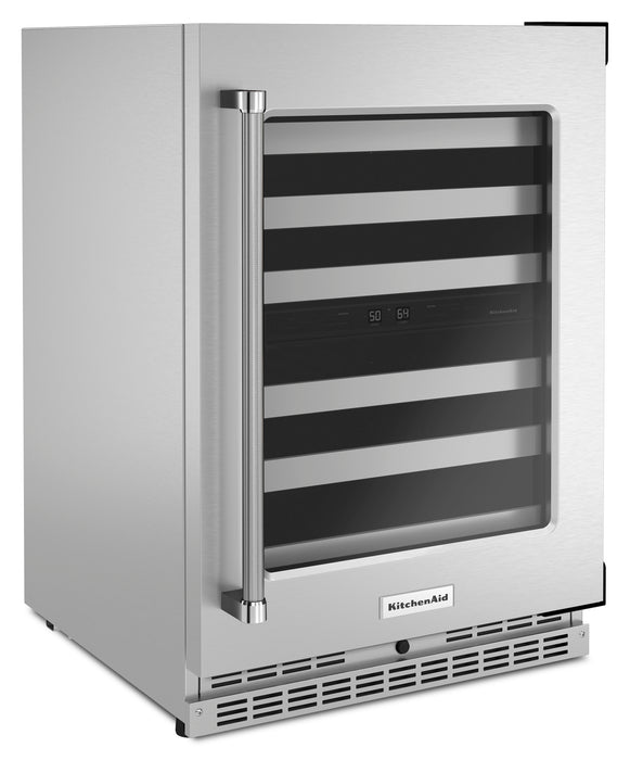 Réfrigérateur à vin KitchenAid de 20 pi³ et de 24 po sous le comptoir - acier inoxydable - KUWR314KSS