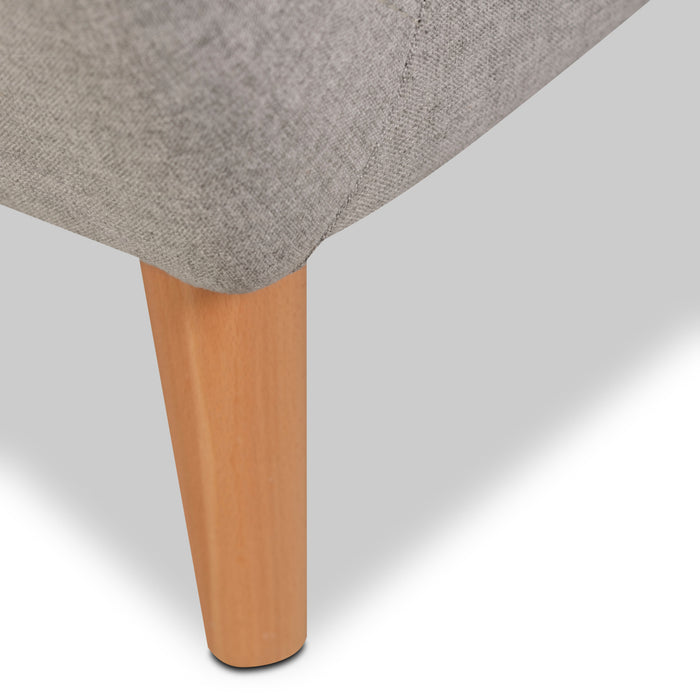 Sofa Calla de 73,62 po de format condo en tissu d’apparence lin avec capitonnage et pattes en bois - gris clair