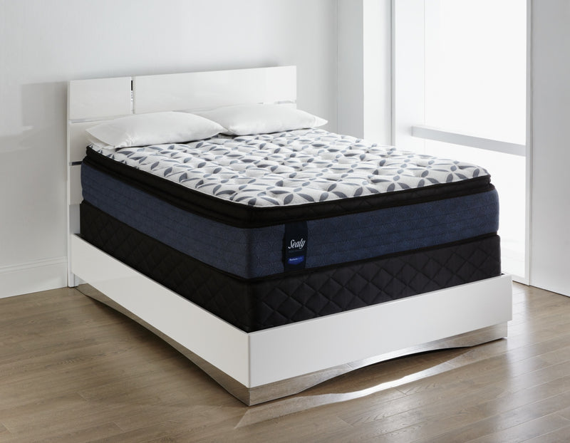 Ensemble moelleux à plateau-coussin divisé à profil bas Kingsmill Posturepedic Sealy pour grand lit